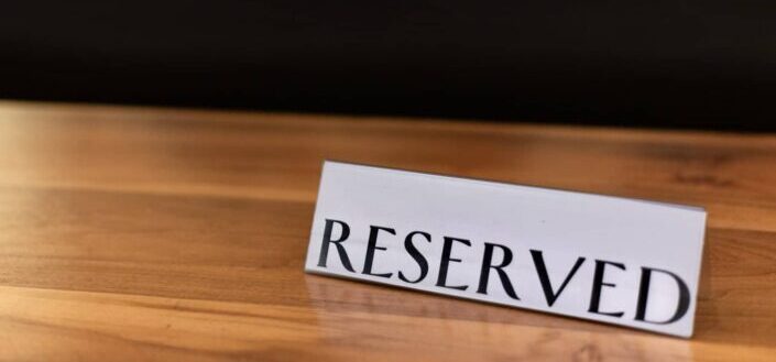 Reserved table decor
