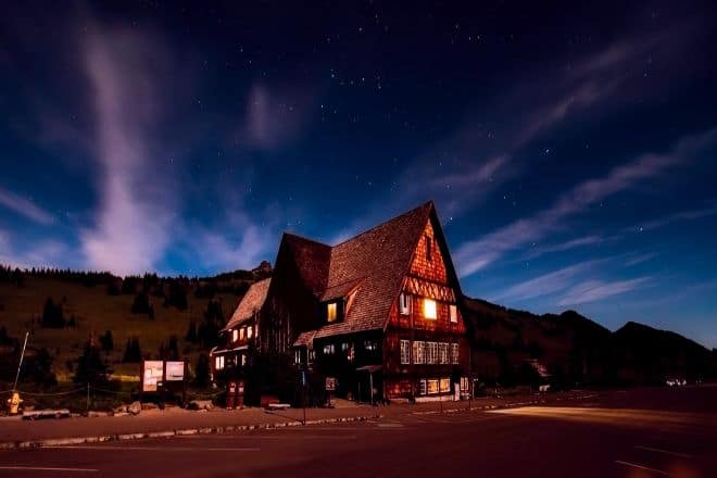 Beautiful Lodge at Night - Rainbow Lodge Review